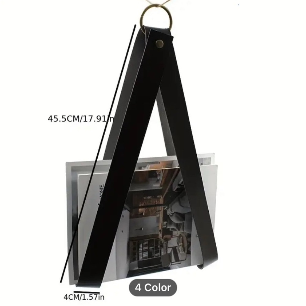 Black Leather Magazine Holder